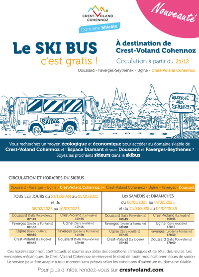 Fiche horaires navette Doussard-Crest-Voland Cohennoz