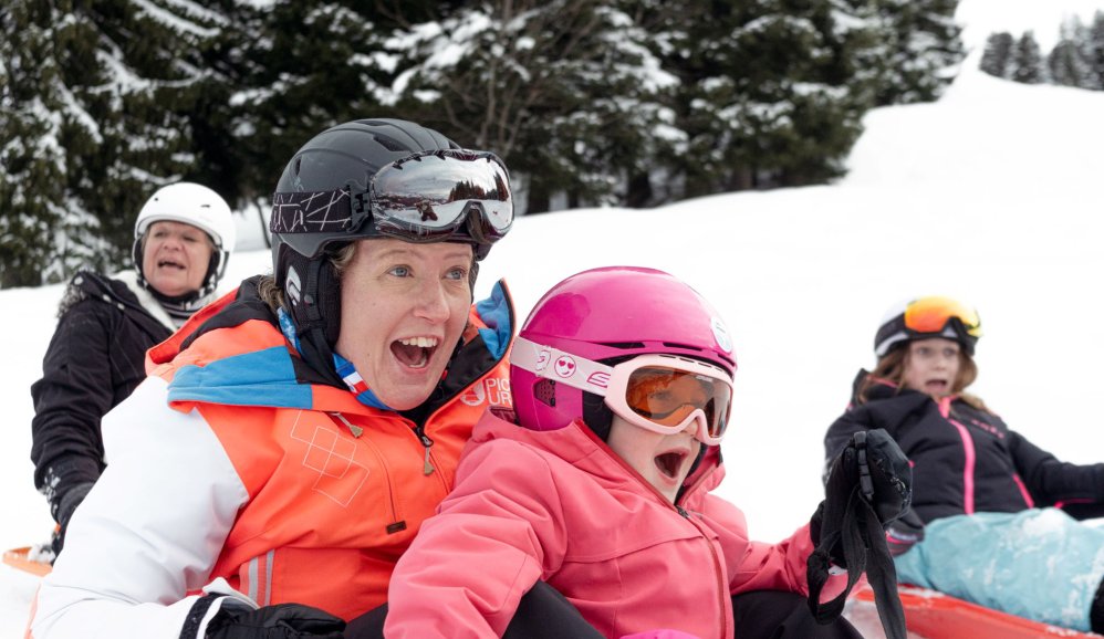 Family Sledding in Crest-Voland Cohennoz