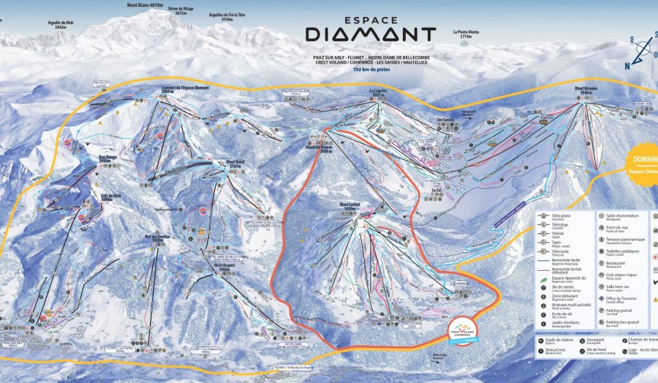 Plan des pistes Espace Diamant