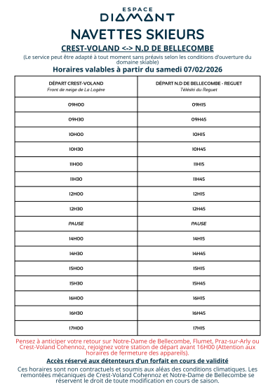 Navette Crest-Voland Cohennoz / N.D de Bellecombe